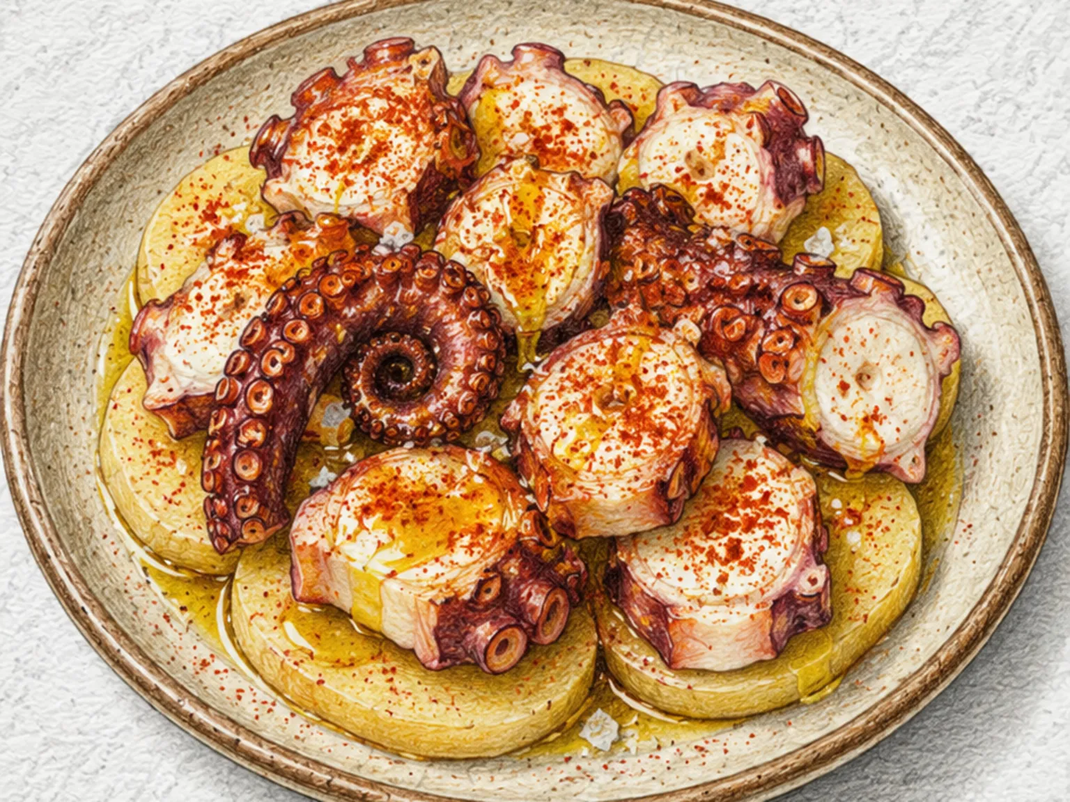 Pulpo a la Gallega (polvo cozido à galega com páprica defumada)