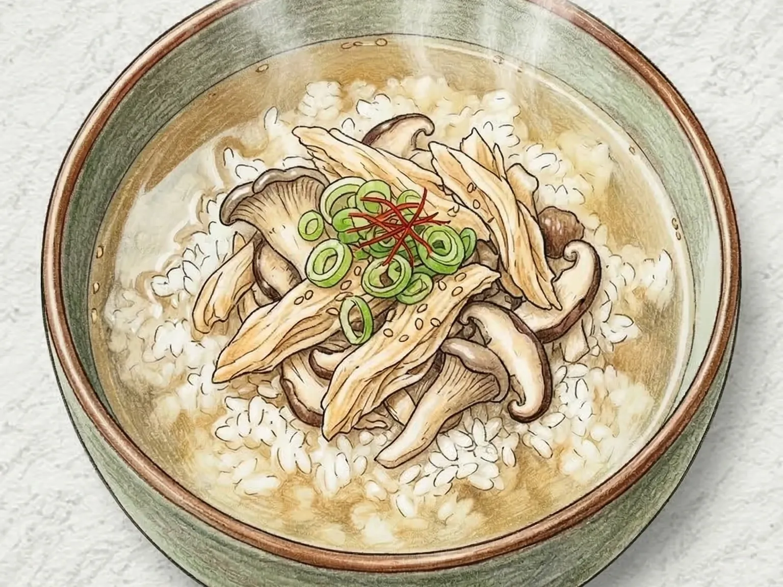 ピョンヤン・オンバン（平壌式温飯・鶏スープかけご飯）