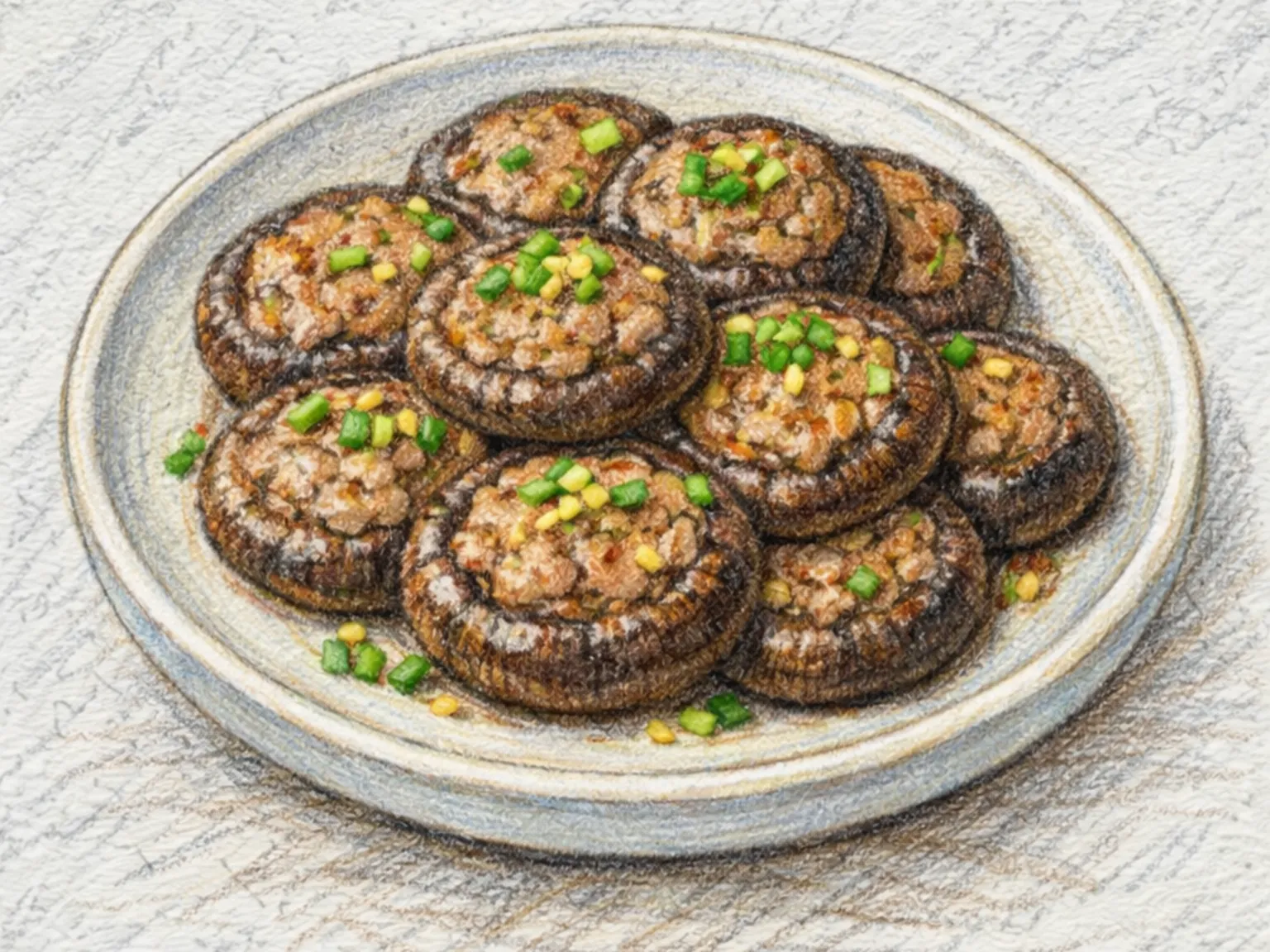 ピョゴジョン(椎茸の肉詰めチヂミ)