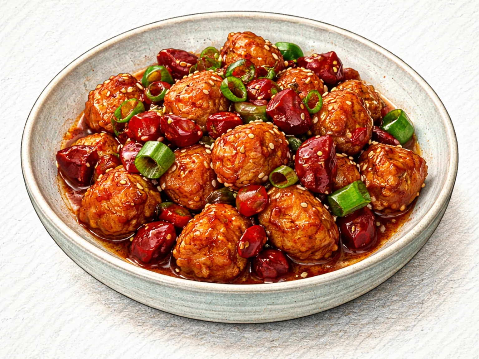 Rajogi (Pollo frito picante salteado)