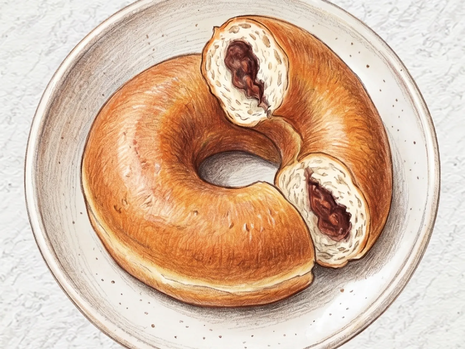 팥앙금 구운 도넛