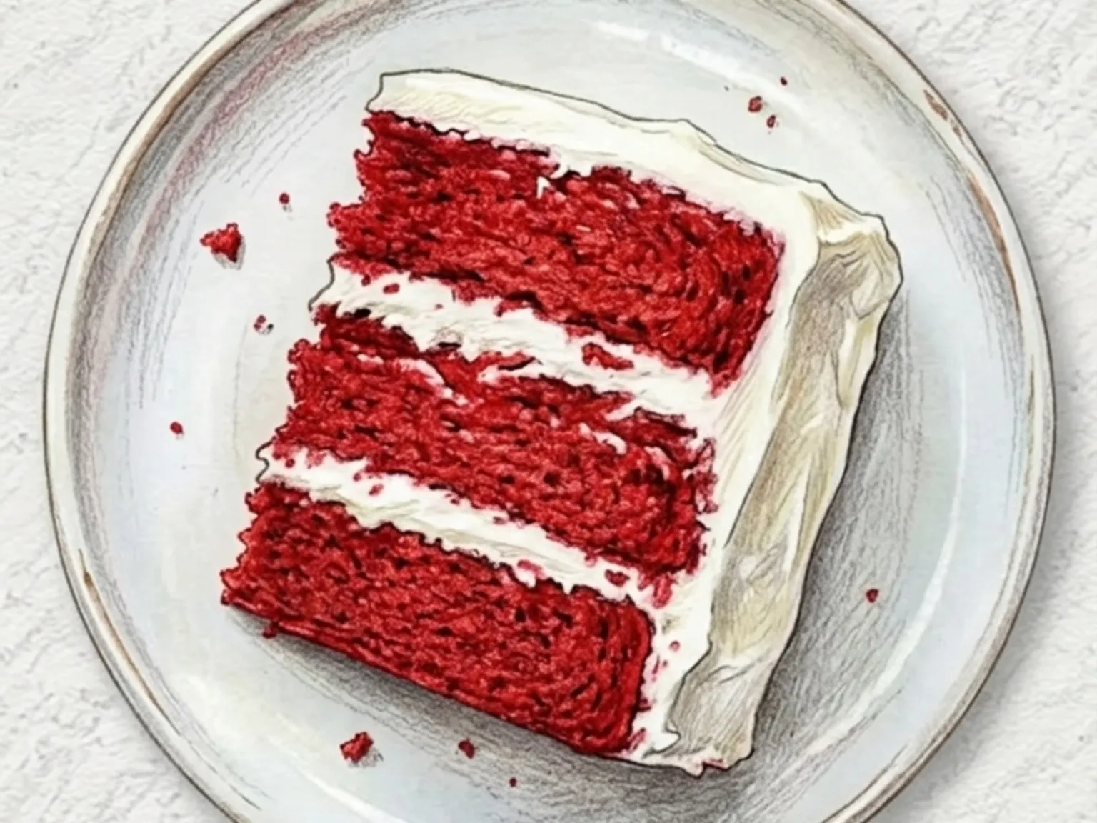 レッドベルベットケーキ(クリームチーズフロスティングの赤いケーキ)