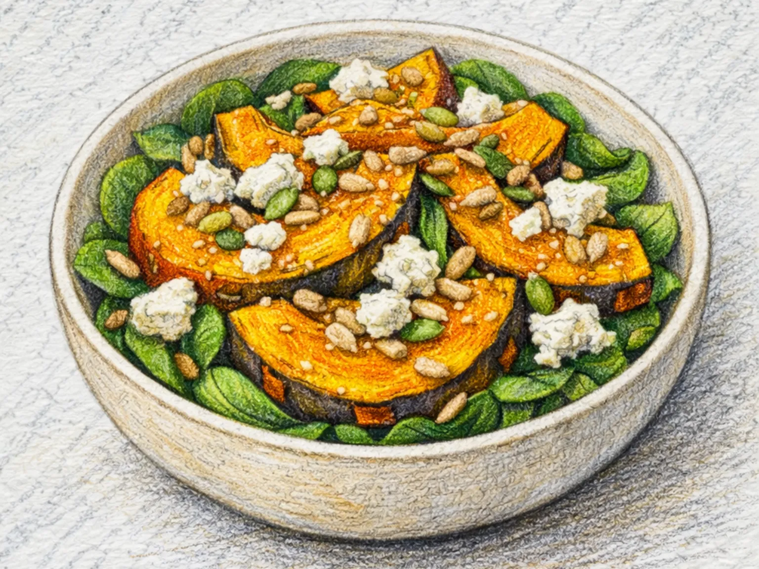 ローストかぼちゃとフェタチーズのサラダ(レモンはちみつドレッシング)