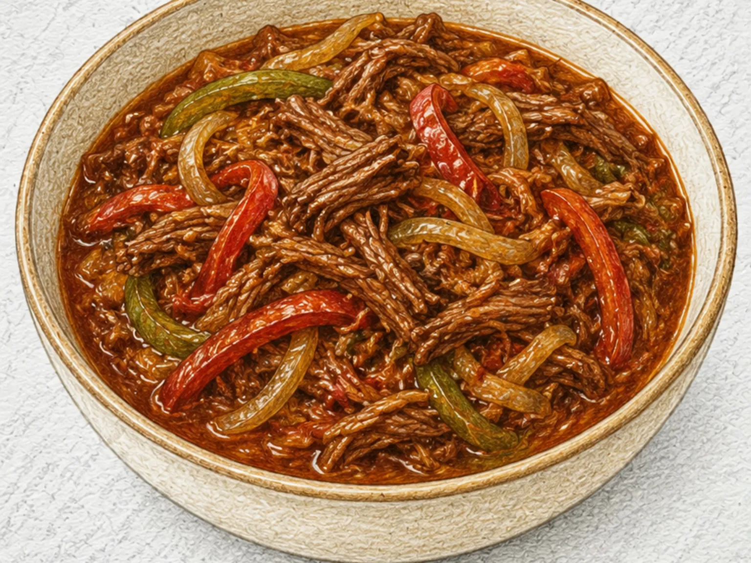 로파 비에하 (쿠바식 찢은 소고기 토마토 조림)