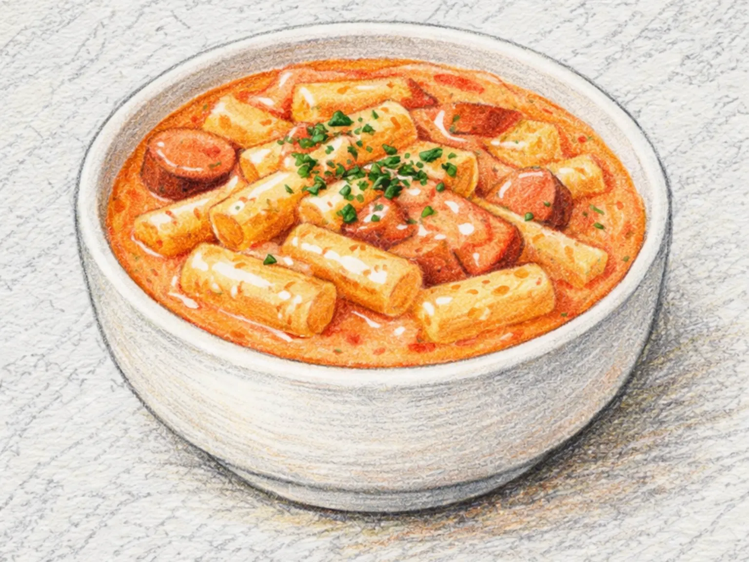 ロゼカップトッポッキ(牛乳チーズ入りクリーミー辛餅)