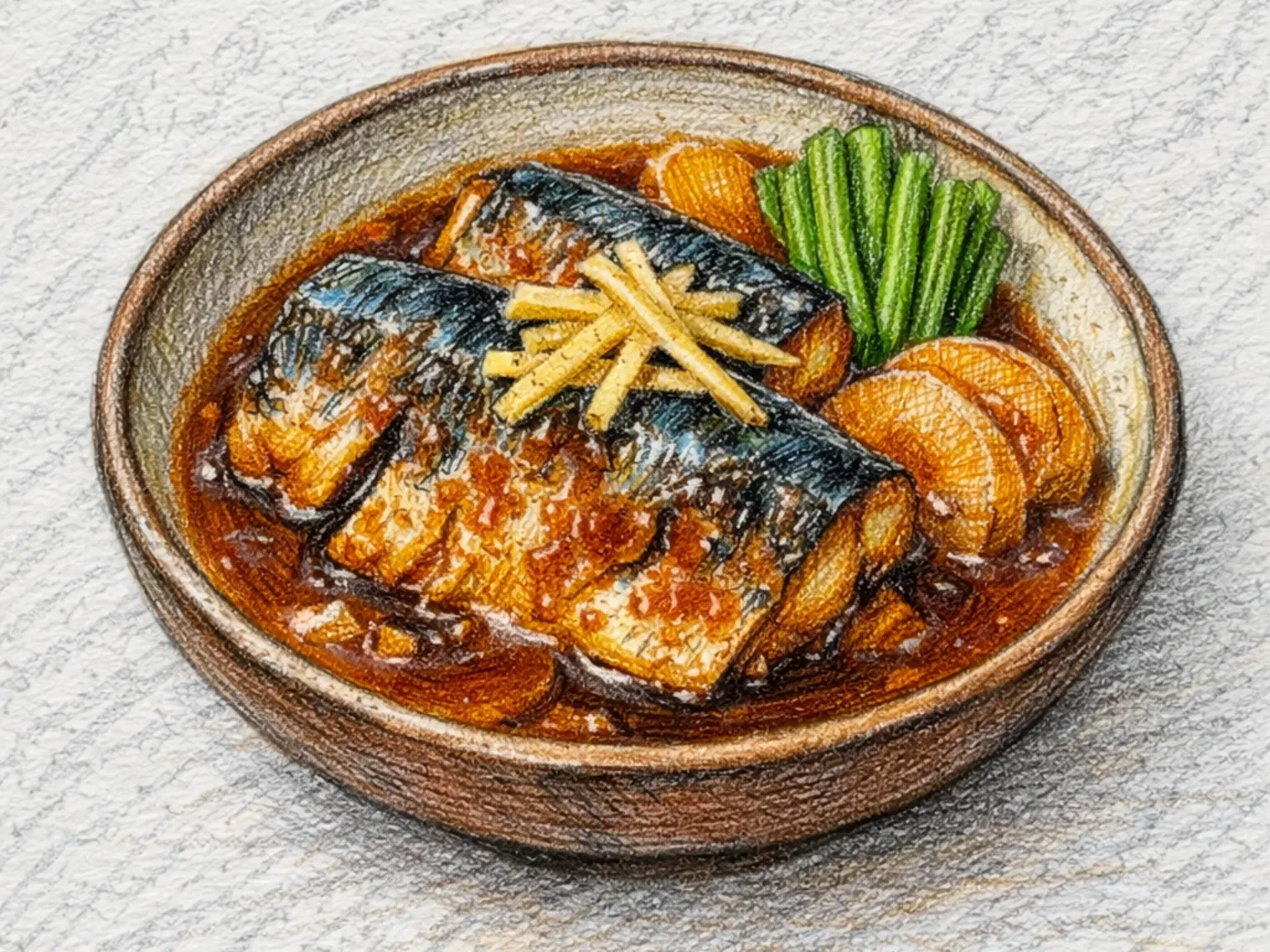 Saba Miso-ni (caballa cocida a fuego lento con miso)