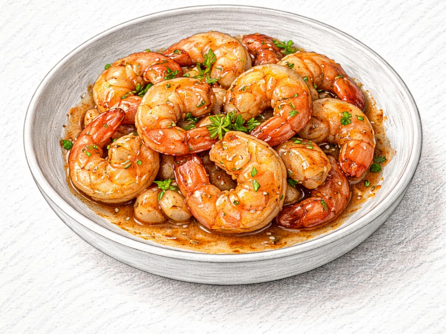 Saeu-bokkeum (Langostinos salteados con glaseado de soja, ajo y mantequilla)