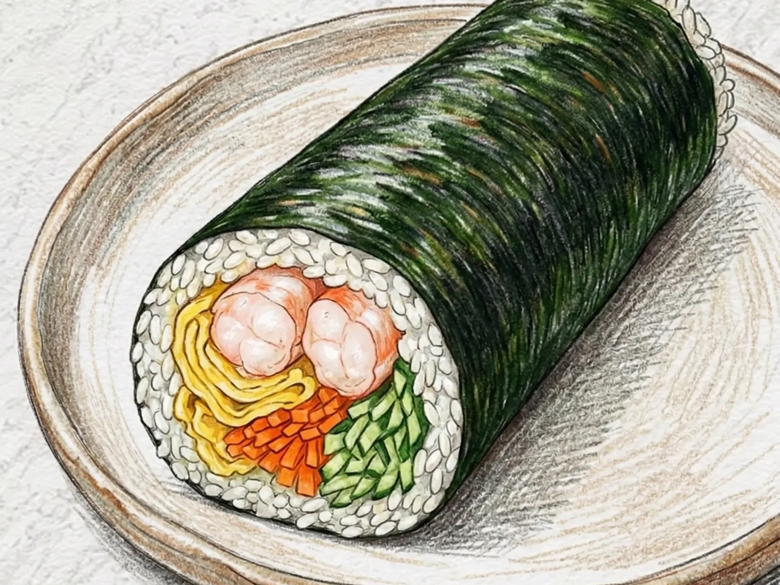 エビキンパ（プリプリエビ入り海苔巻き）