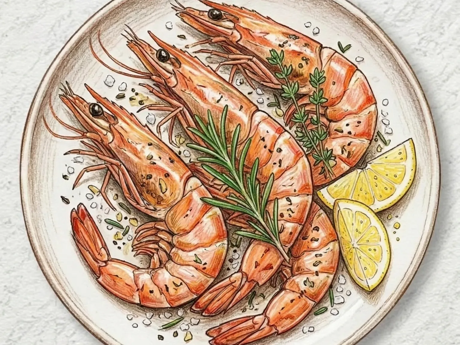 Saeu Herb Sogeum Gui (Camarão grelhado com sal de ervas coreano)