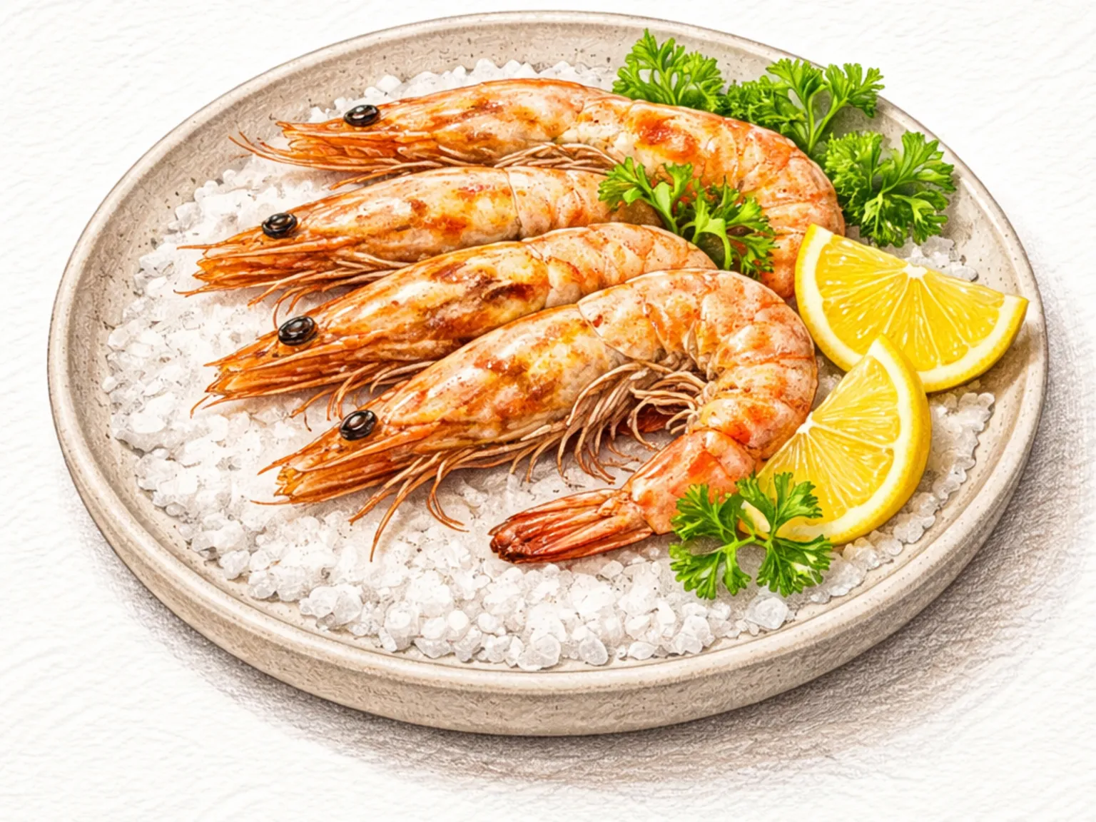 Saeu-sogeum-gui (camarones coreanos a la parrilla sobre cama de sal)