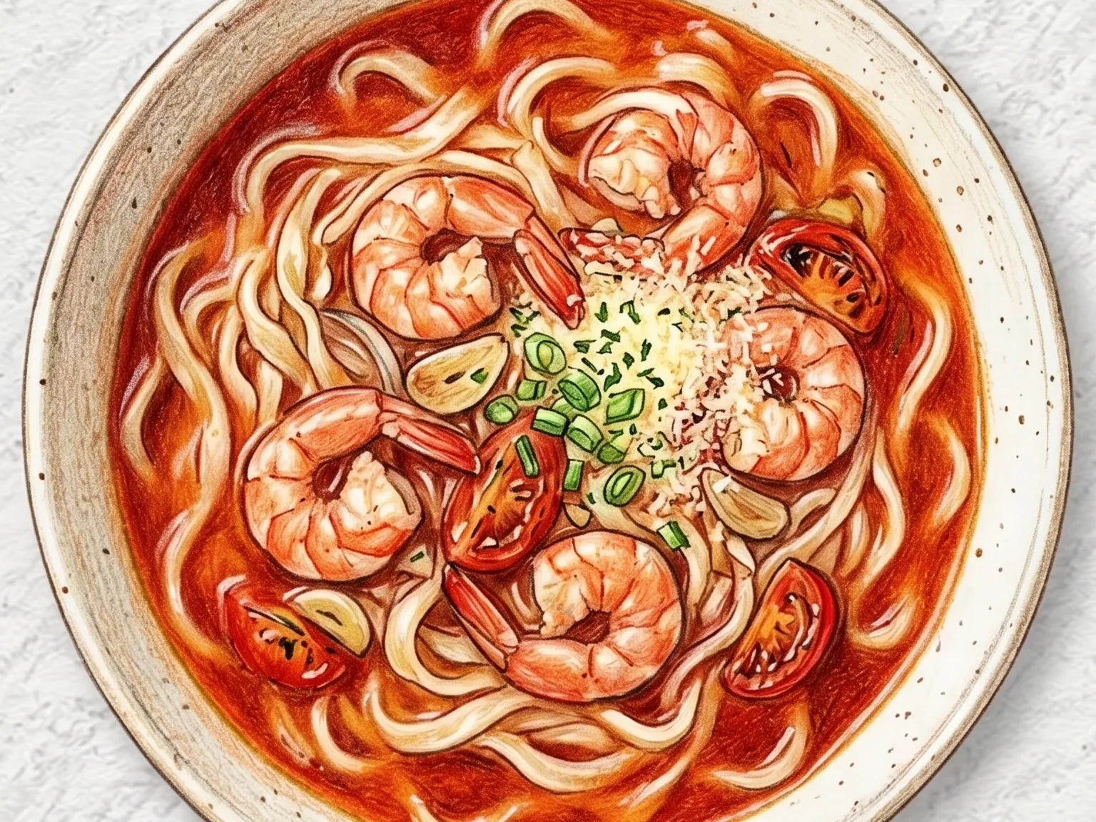 새우 토마토 칼국수