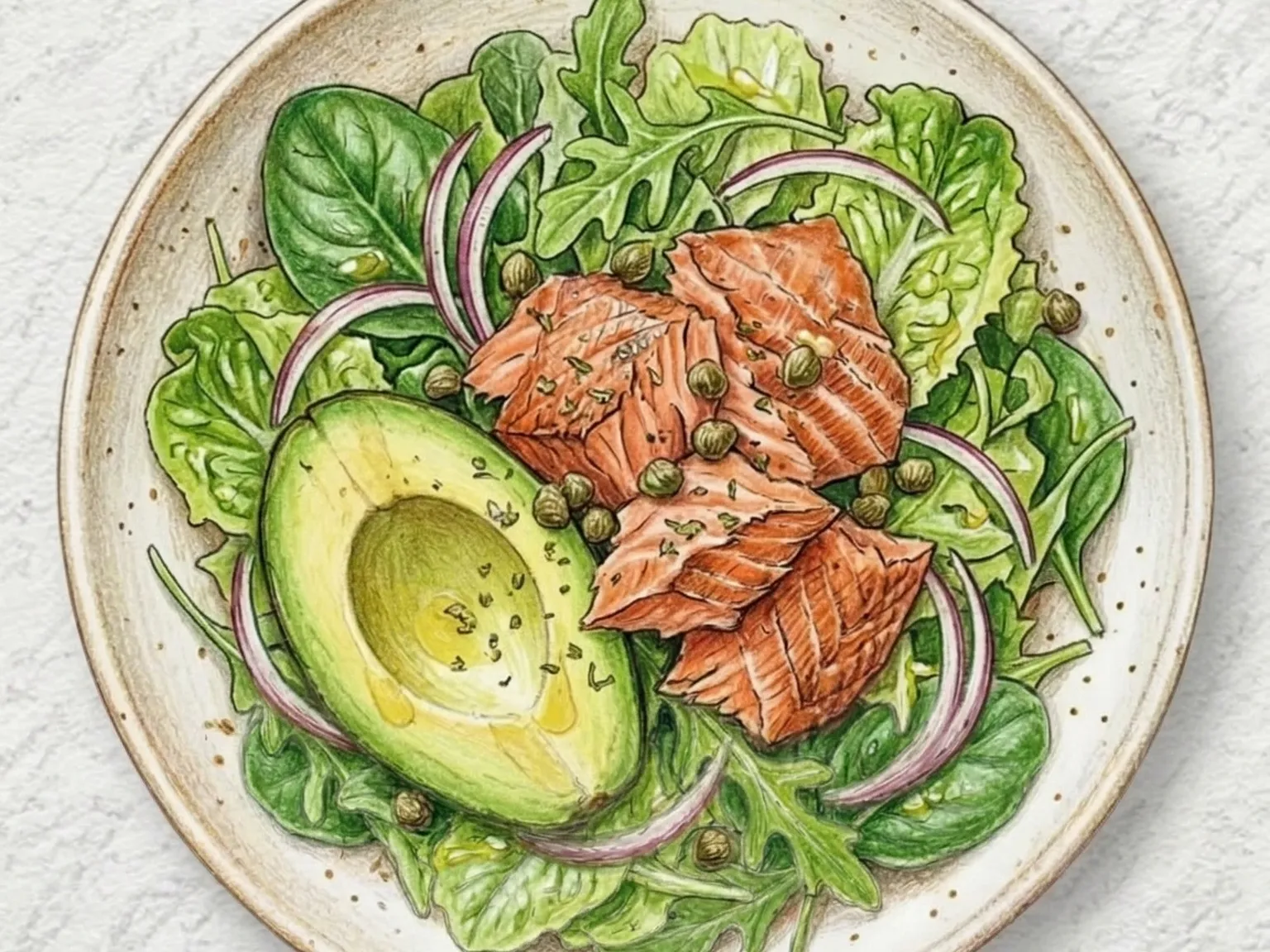 Salada de Salmão e Abacate