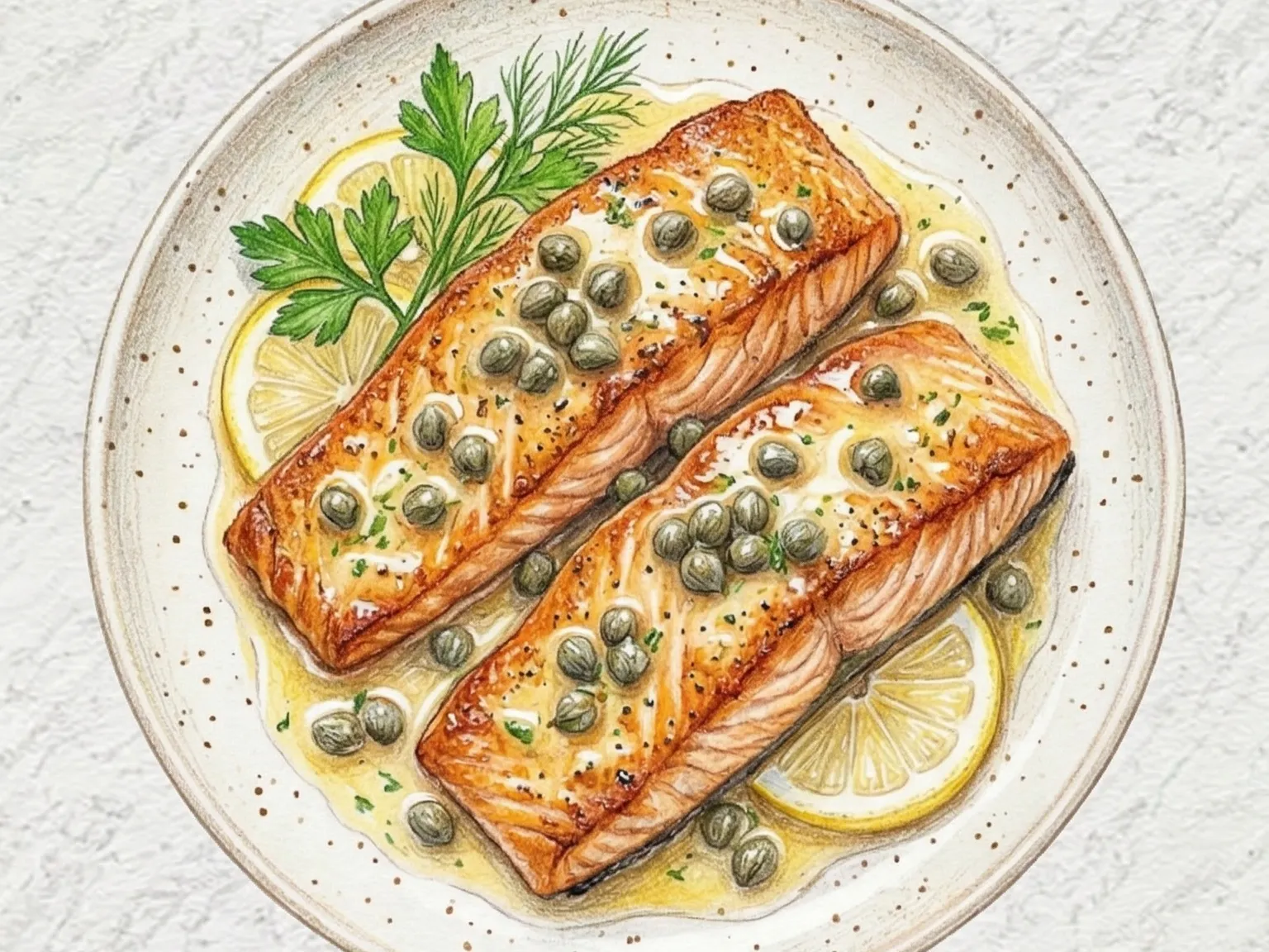 연어 피카타 (레몬 케이퍼 소스 연어 구이)