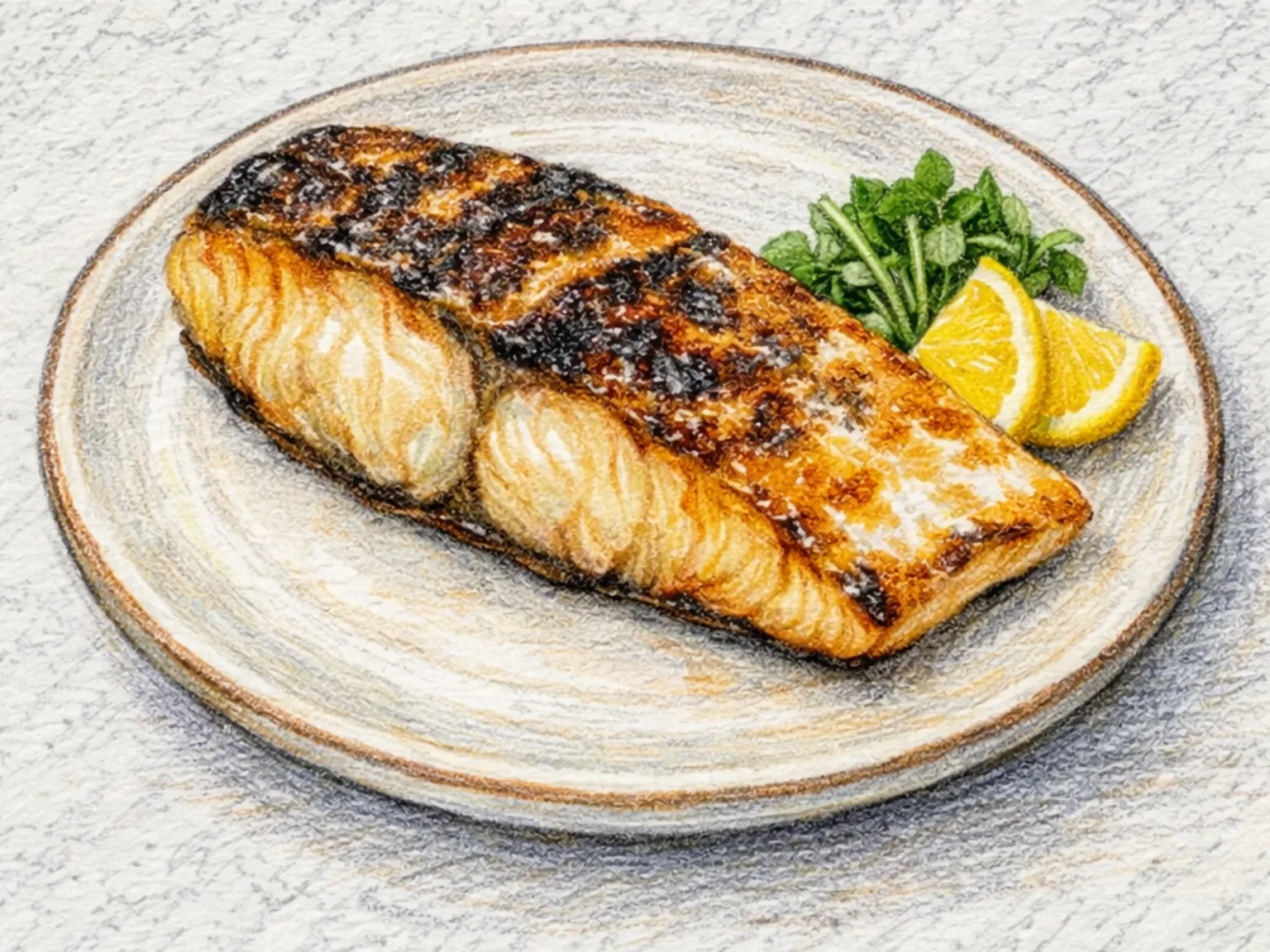 サムチグイ（サワラの塩焼き、韓国家庭料理）