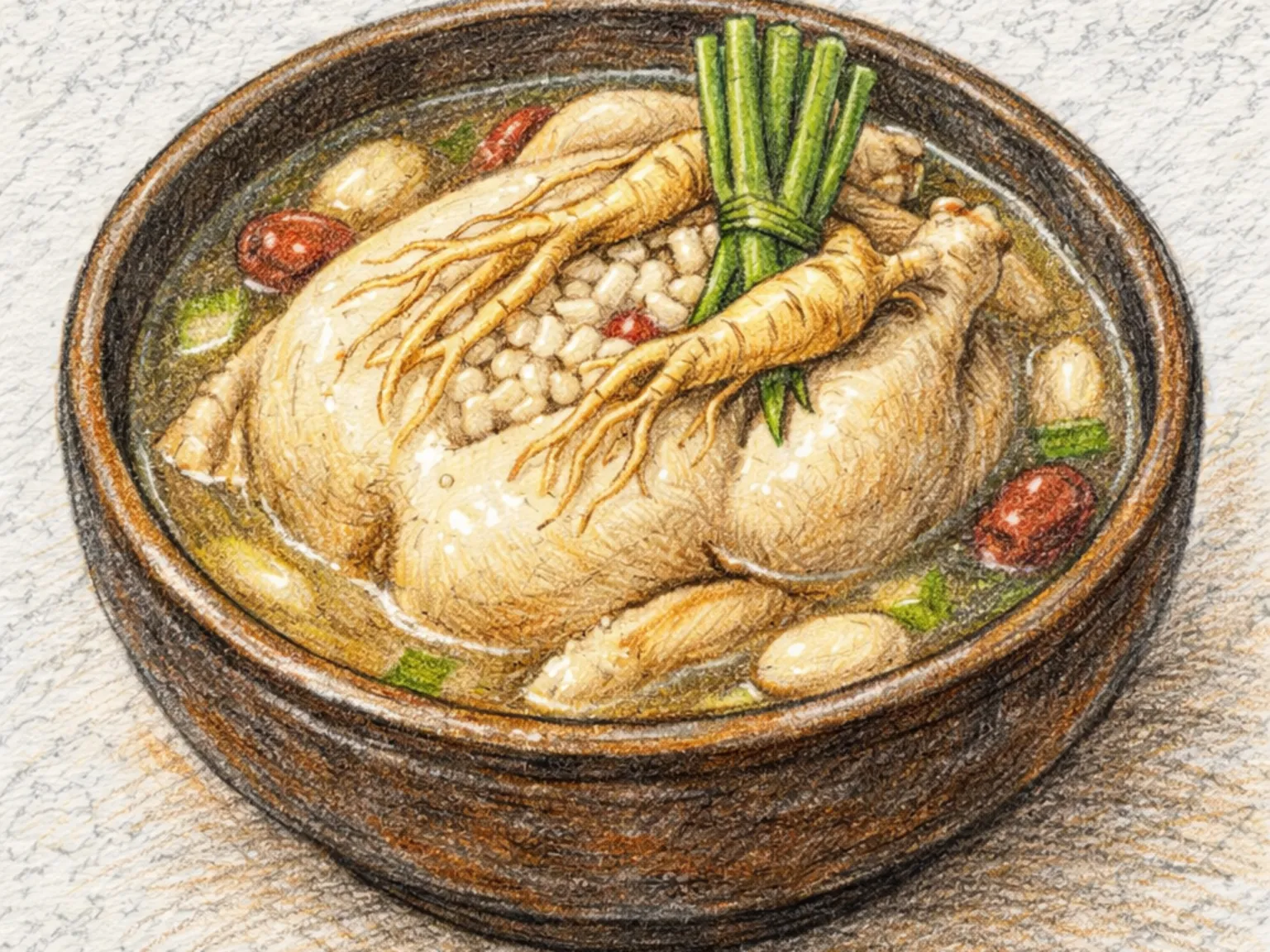 サムゲタン(高麗人参鶏スープ)