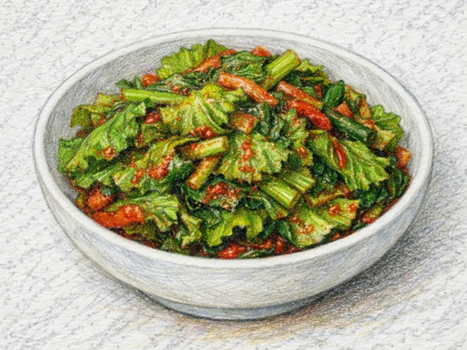 Sangchu Kimchi (kimchi de lechuga coreano rápido aderezado con gochugaru)