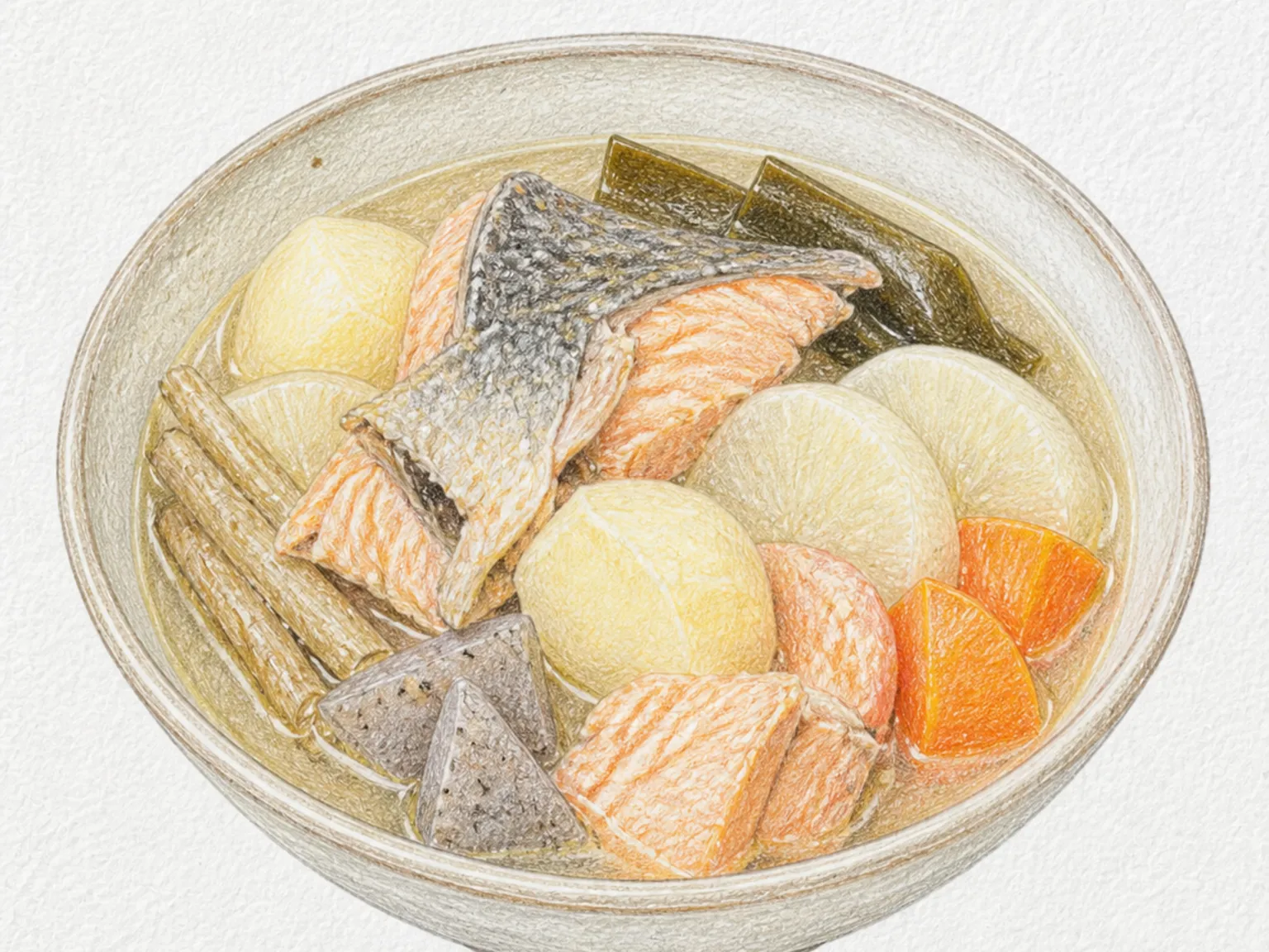 산페이지루 (염장 생선 채소국)