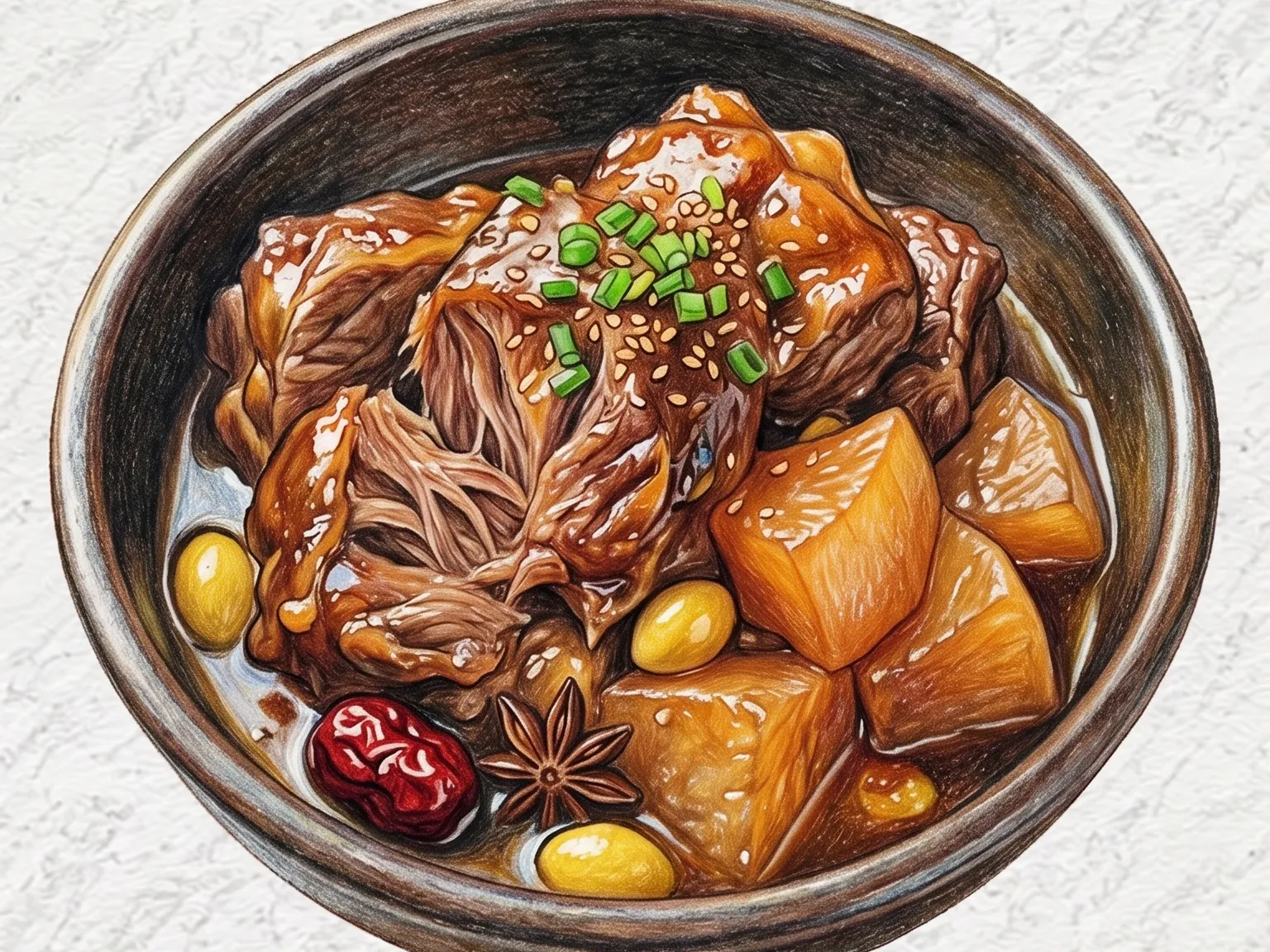 Satae Jjim (morcillo de ternera estofado coreano)