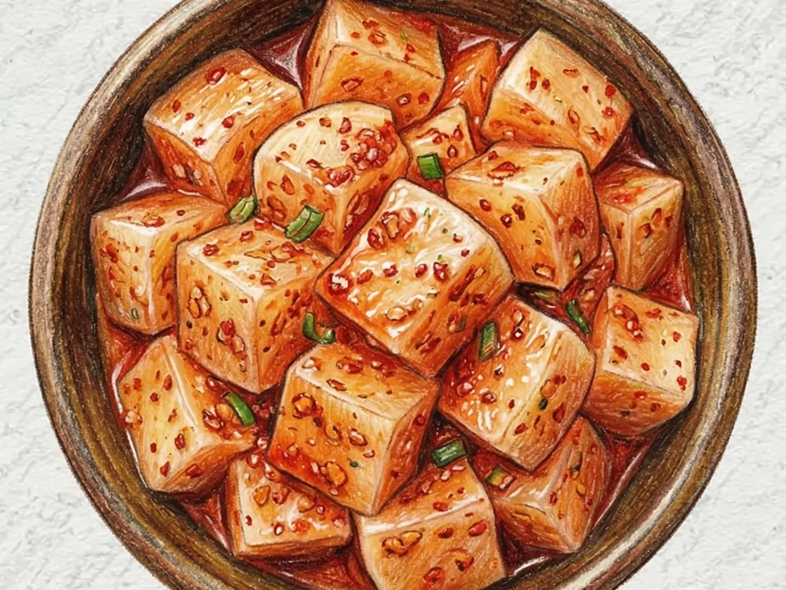 Seokbakji (kimchi de rábano coreano troceado)