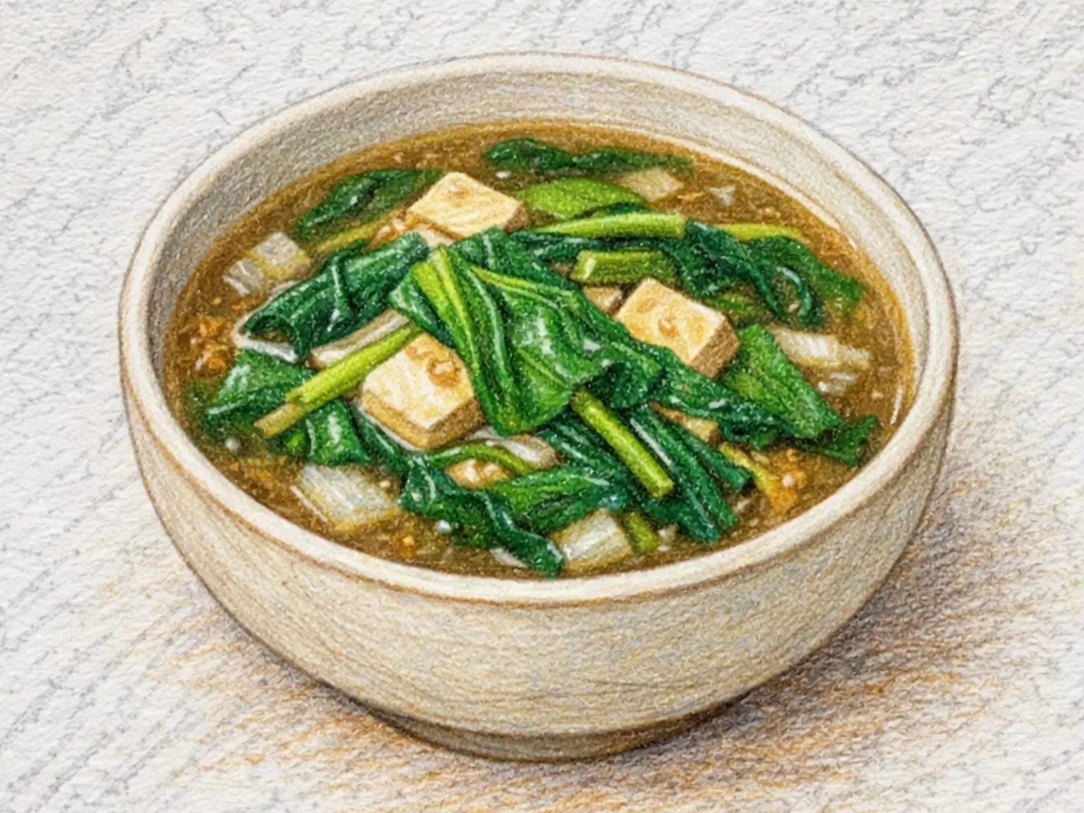 シグムチ・テンジャングク(ほうれん草のテンジャンスープ)