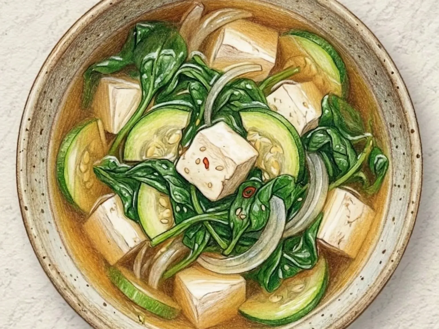 Sigeumchi Dubu Jjigae (ensopado coreano de espinafre e tofu)