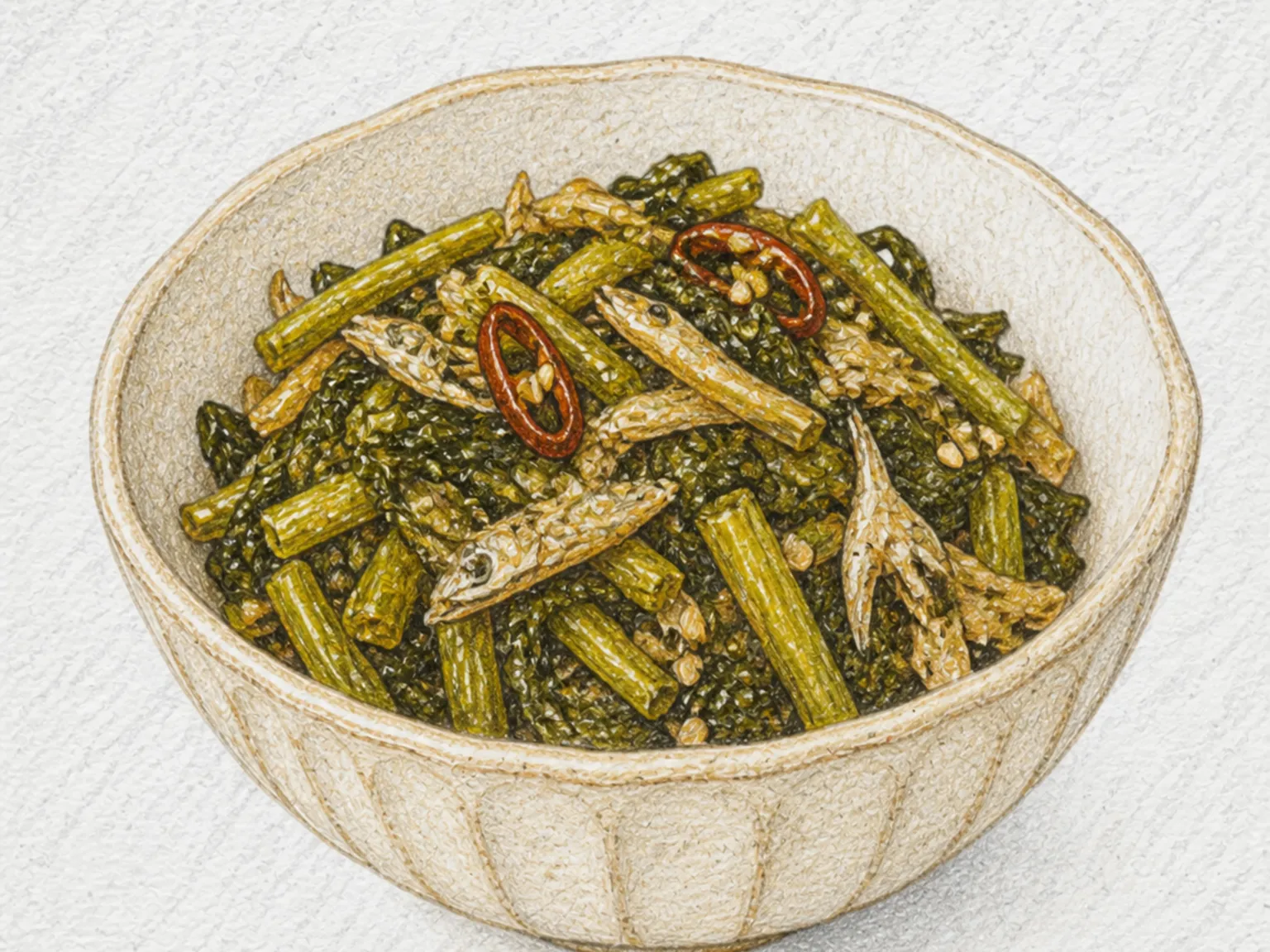Nita-kumoji (Simmered Aged Turnip-Green Pickles)