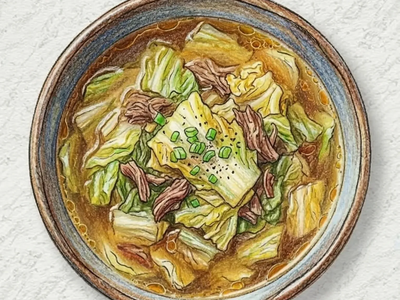 Soegogi Baechu-guk (sopa coreana de ternera y col napa)