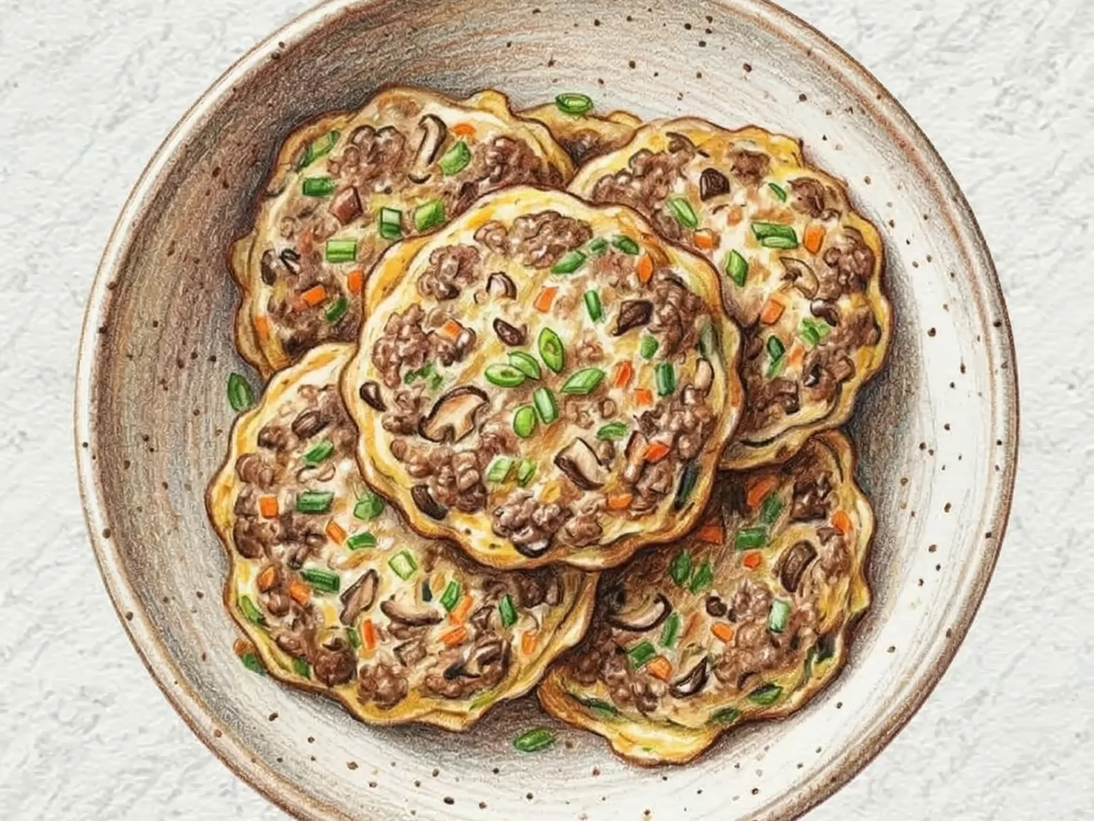 ソゴギボソッジョン（牛肉と椎茸のチヂミ）