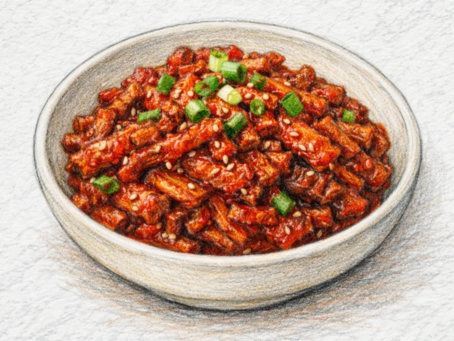 Sogogi Gochujang-bokkeum (Carne de vaca refogada picante coreana)