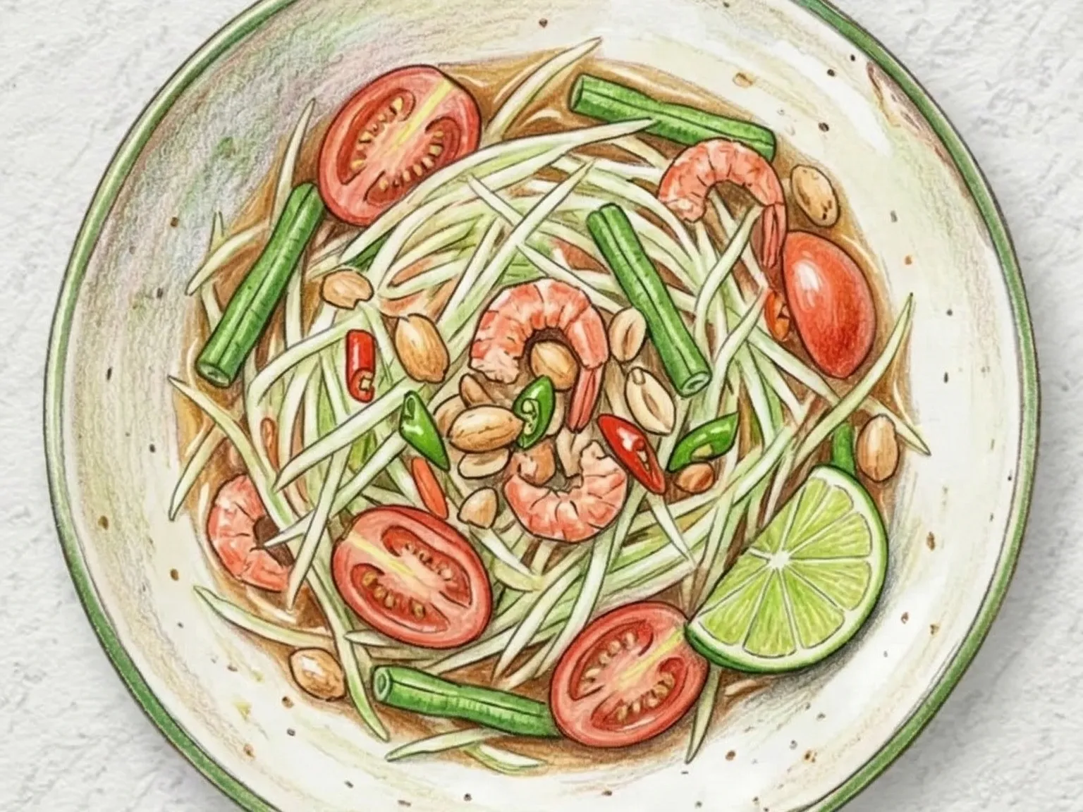 ソムタム（タイ式青パパイヤのライムナンプラーサラダ）