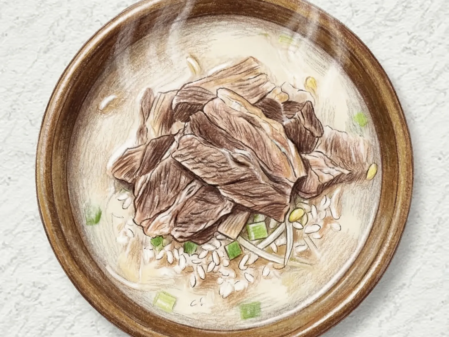 Somori Gukbap (sopa de cabeza de ternera coreana con arroz)