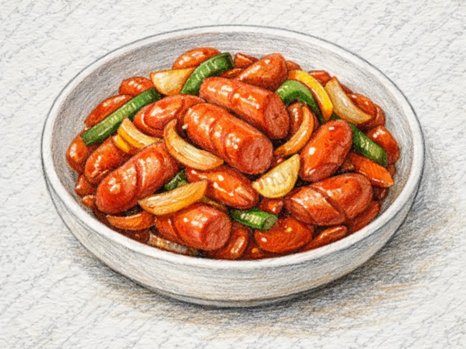 ソセジポックム（韓国風ソーセージ炒め）