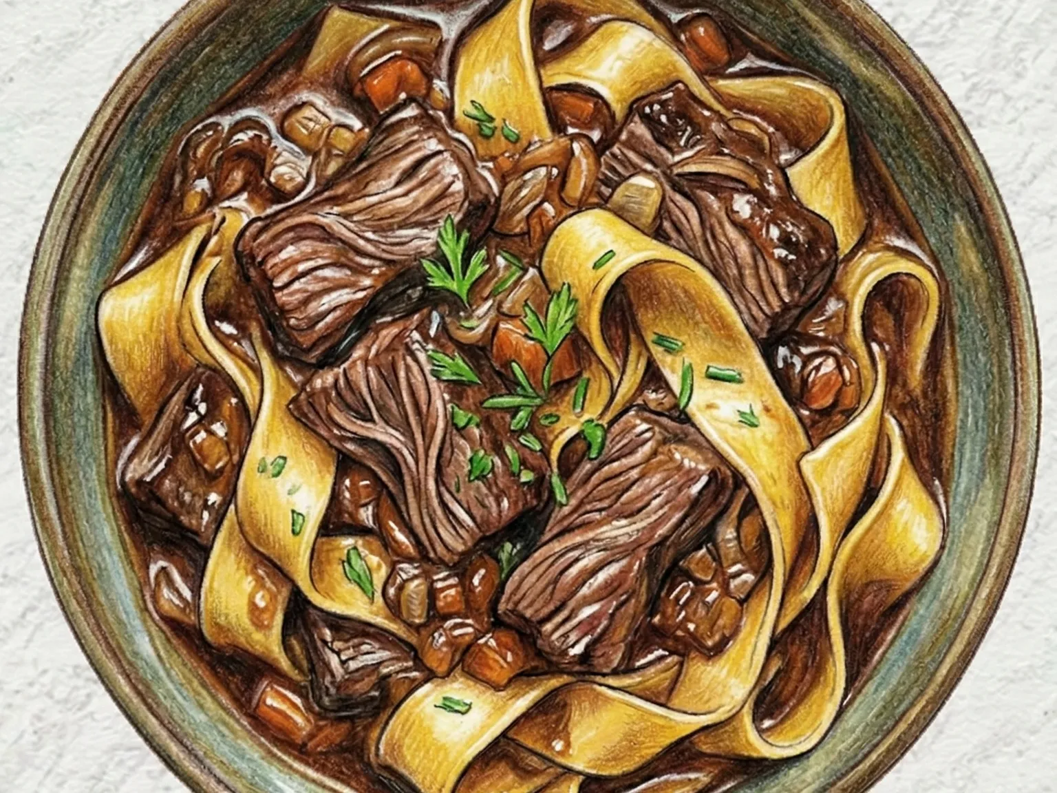 Soy Galbi Ragu Pappardelle (pappardelle con ragú de galbi de ternera coreana)