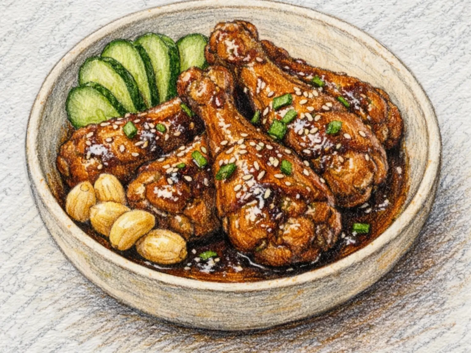 Ganjang Maneul Dakdari Gui (muslos de pollo a la parrilla con soja y ajo coreanos)