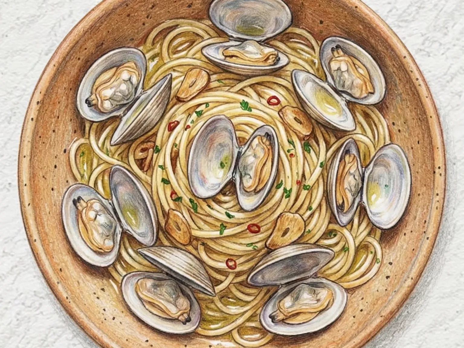Spaghetti alle Vongole (Espaguete com amêijoas)