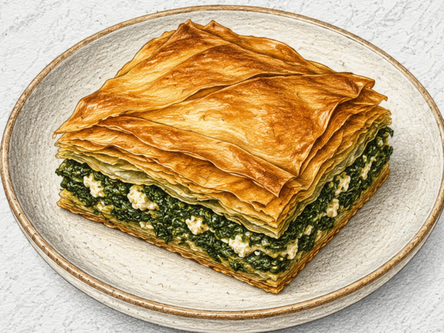 Spanakopita (Torta Grega de Espinafre e Queijo Feta com Massa Filo)