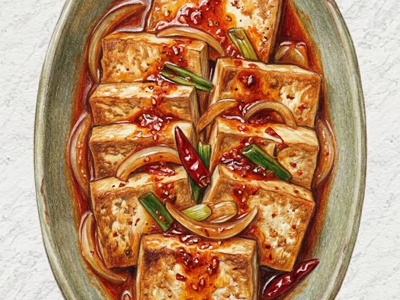 Dubu Jorim (tofu braseado picante coreano)