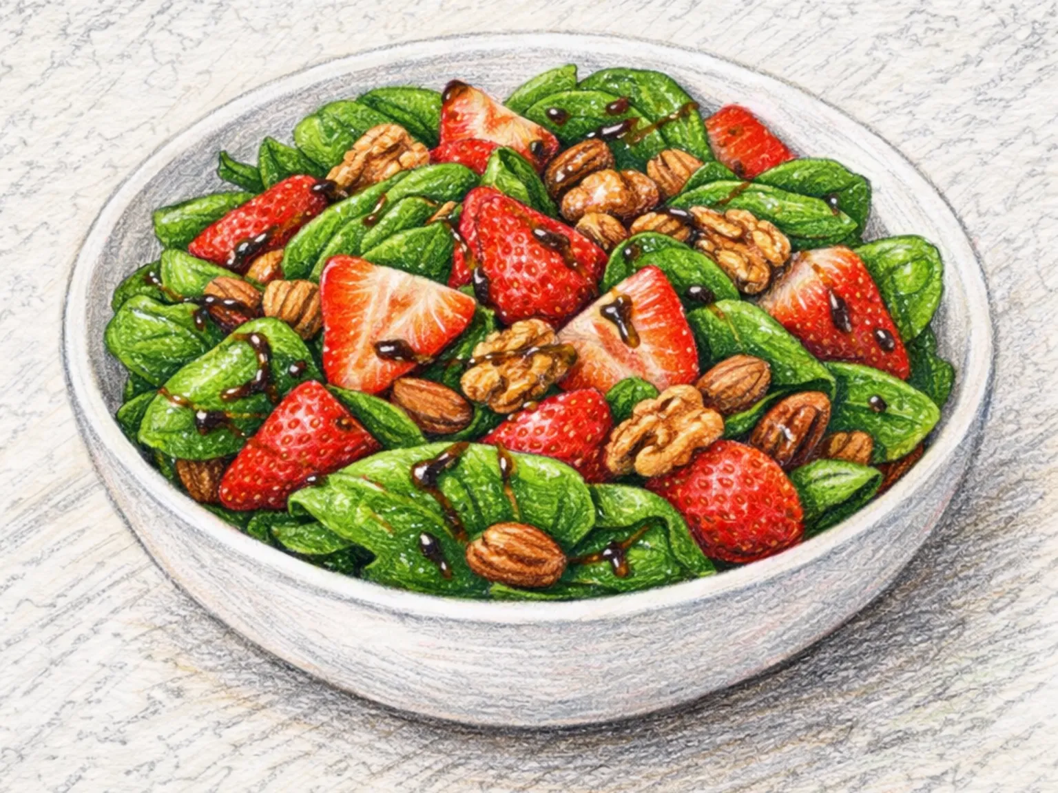 Spinach Strawberry Salad (Salada de Espinafre e Morango)