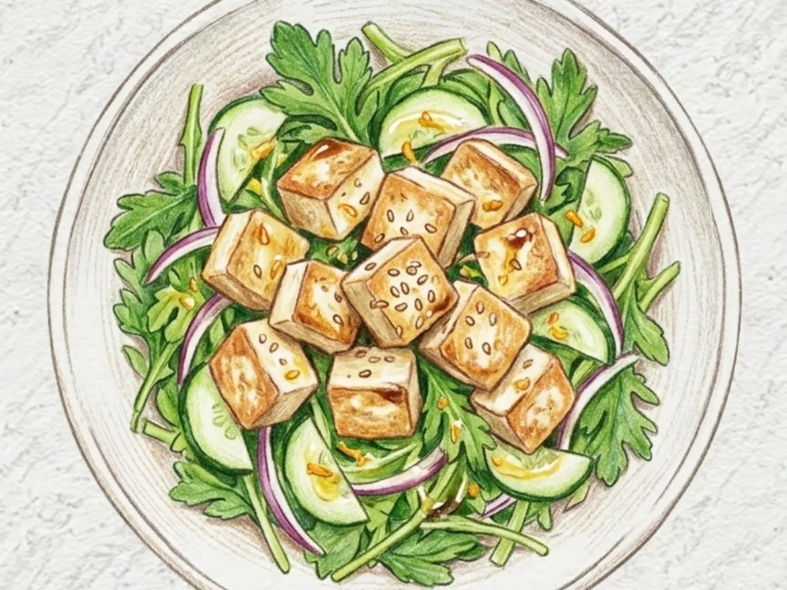 春菊豆腐ゆずサラダ(春菊と焼き豆腐のゆず風味)