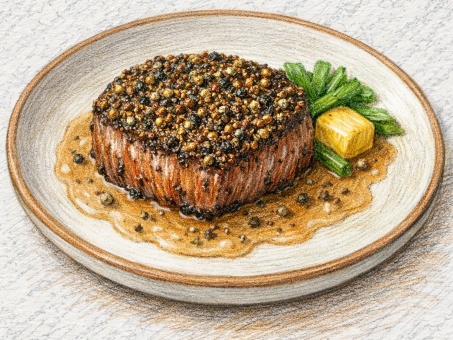 Steak au Poivre (Contrafilé com Pimenta e Molho de Creme de Conhaque)