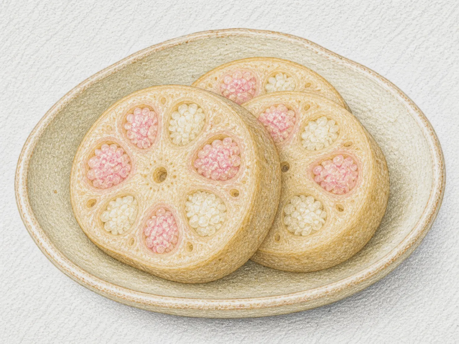 렌콘모치 (찹쌀 채운 연근찜)