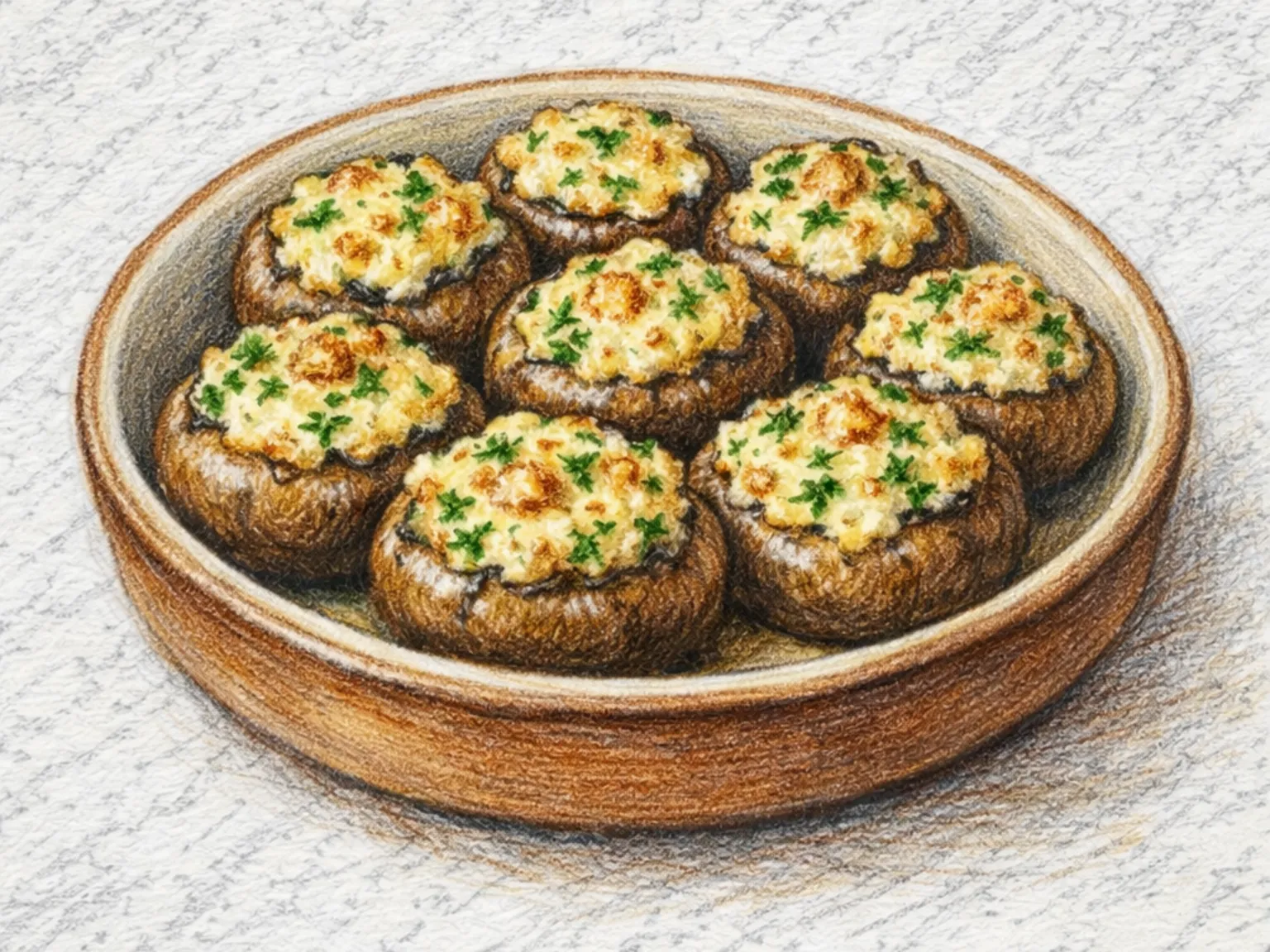 スタッフドマッシュルーム（詰め物きのこ）