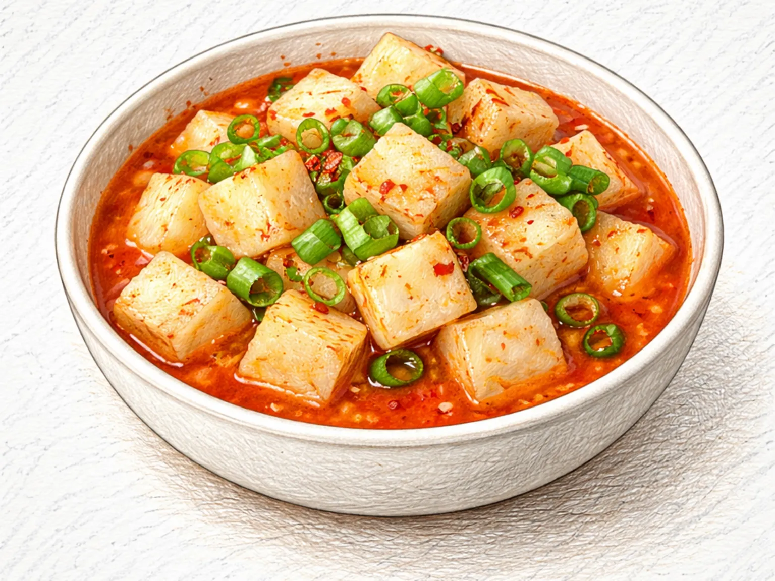 Sunmu Kimchi (kimchi de nabo coreano fermentado em água com gochugaru)