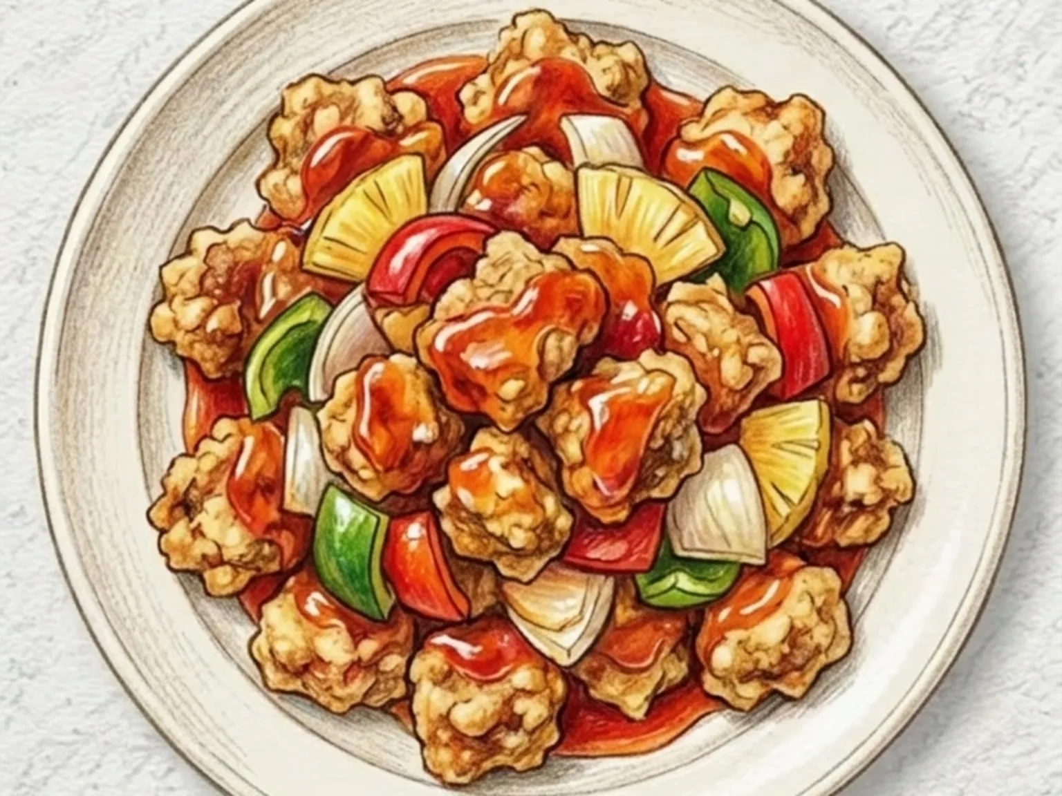 酢豚（中華式二度揚げ豚肉の甘酢あんかけ）