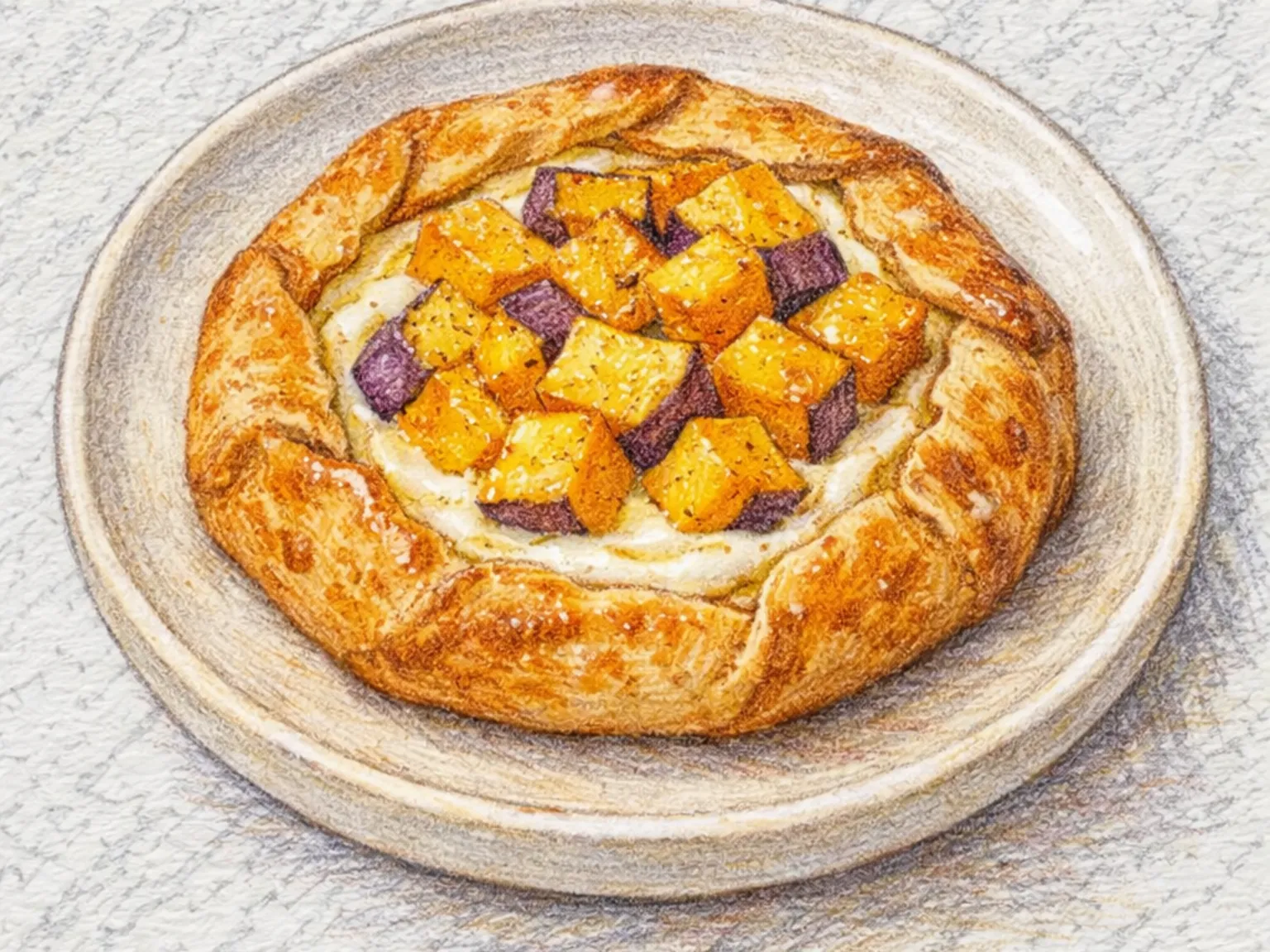 さつまいもクリームチーズガレット