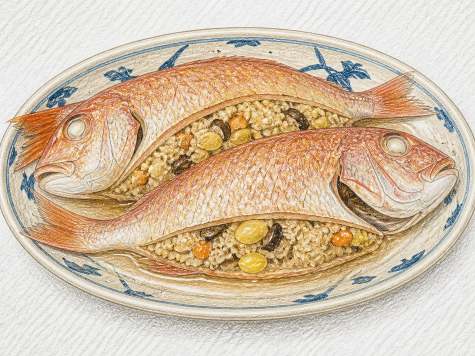 Tai no Karamushi (Steamed Sea Bream Stuffed with Okara)