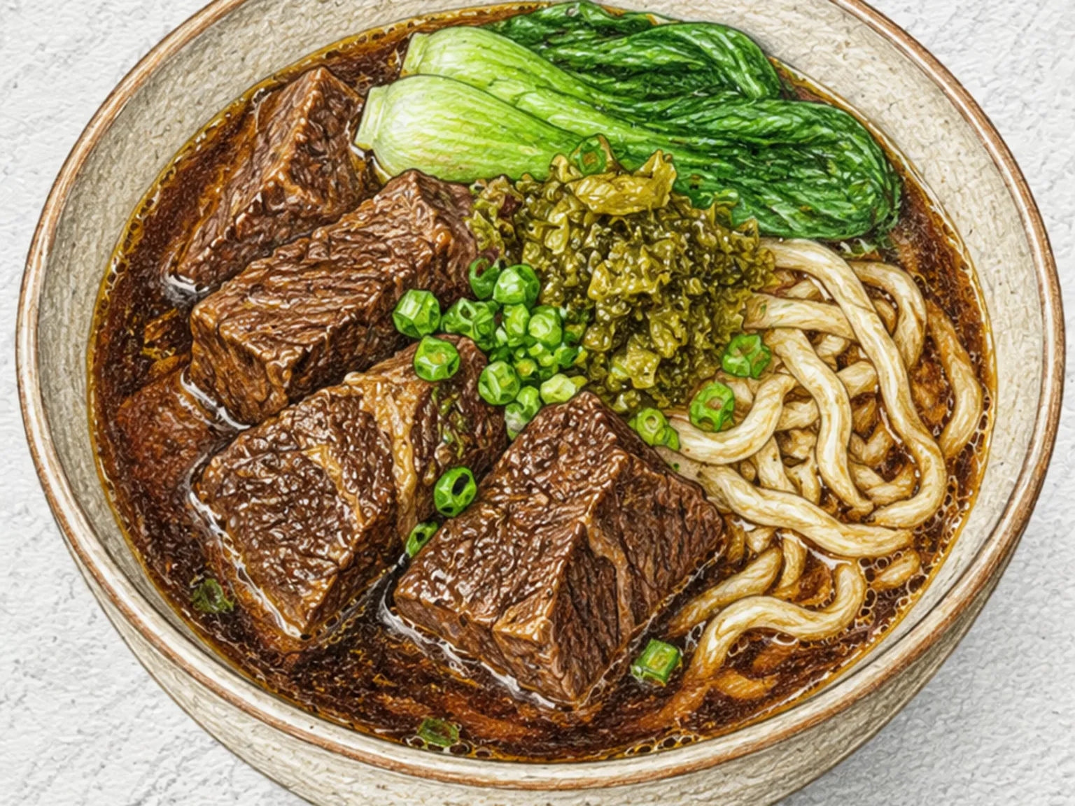 Sopa de Macarrão com Carne Taiwanesa