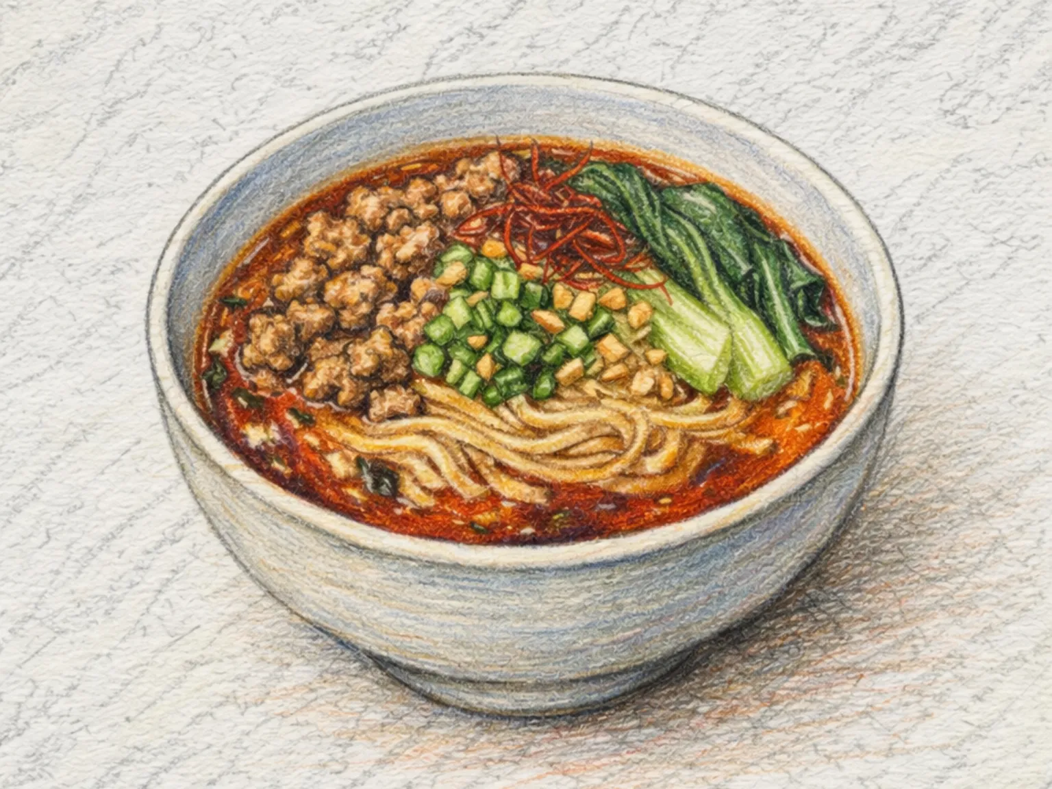 Sesame Spicy Tantanmen (sopa de fideos cremosa con sésamo y aceite de chile al estilo chino)