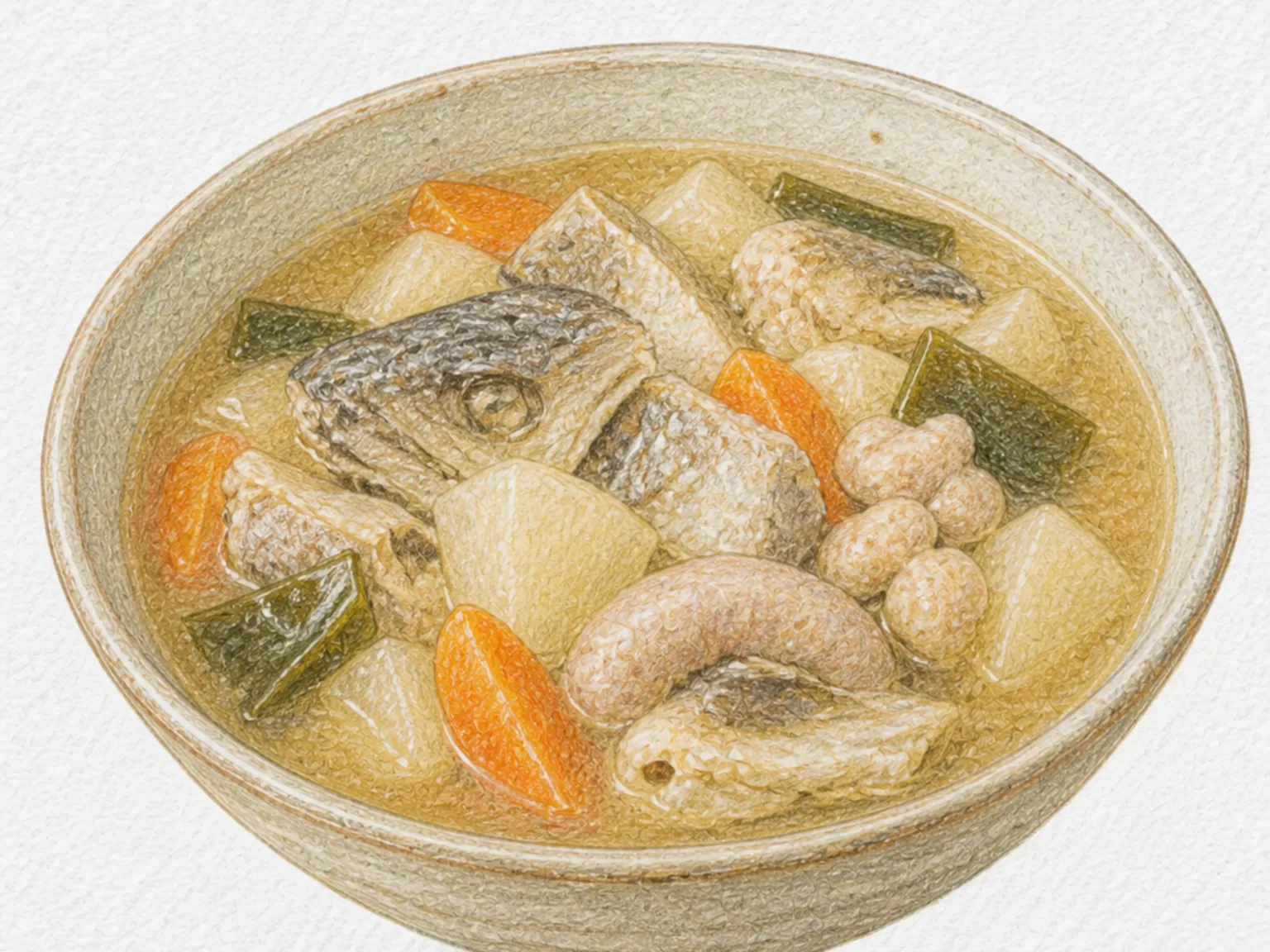 대구 잡파지루 (대구 한 마리 된장국)