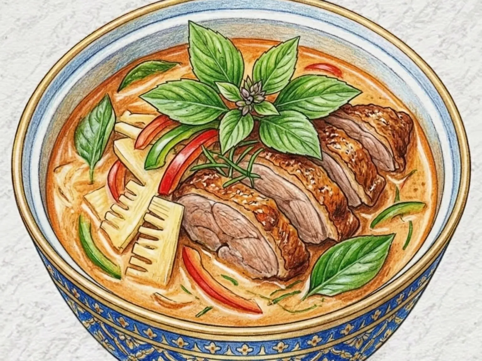 타이 레드커리 오리 (태국 코코넛 레드커리 오리고기)